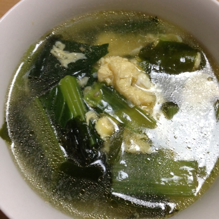 小松菜とわかめのたまごスープ☆
